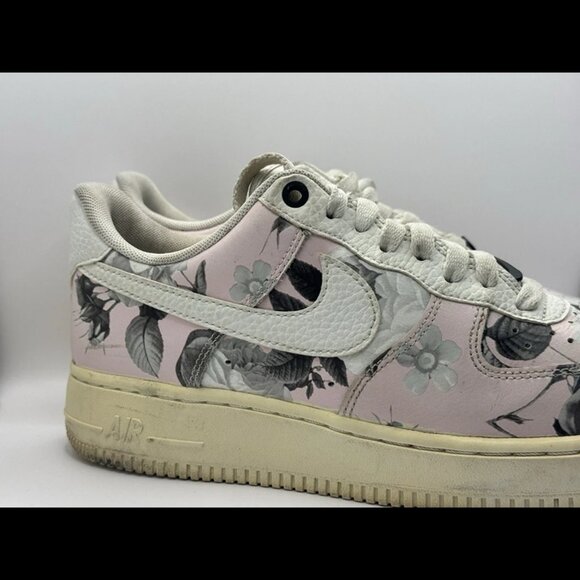 Nike Air Force 1 Low Floral Pink Grey Sneakers Women's Size 8.5‎ AO1017-102 - Picture 3 of 10